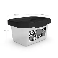 ESTRA - Caja Organizadora con Manija 4 Litros 15x20x28 cm Natural-negro