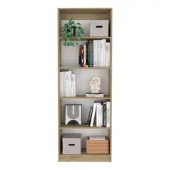 VIRTUAL MUEBLES - Biblioteca Home 180x63x30cm Macadamia Blanco