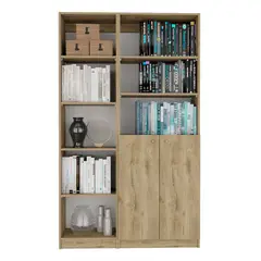 VIRTUAL MUEBLES - Combo Home Eco Macadamia y Blanco 2 Bibliotecas