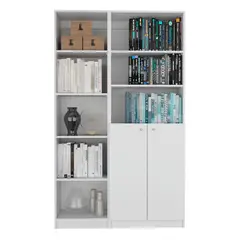 VIRTUAL MUEBLES - Combo Home Eco Blanco Incluye 2 Bibliotecas