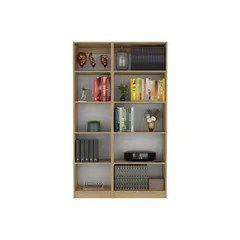 VIRTUAL MUEBLES - Combo Home Eco Macadamia Blanco 2 Bibliotecas