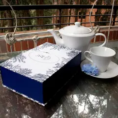 GENERICO - Caja Té Tamano 24x16x7 cm con 6 Divisiones Oceano