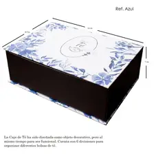 GENERICO - Caja Té Tamano 24x16x7 cm con 6 Divisiones Piñas