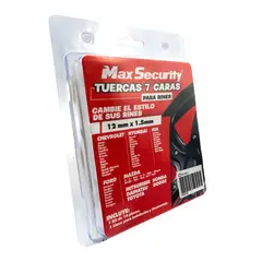 MAX SECURITY - Tuerca 7 Caras Negra 12 Mm X 1.5
