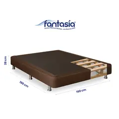 COLCHONES FANTASIA - Base Cama Queen Pluss M2 160x190x28 Lino Café