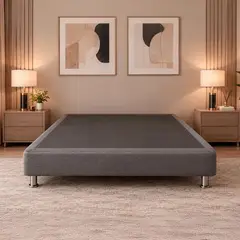 COLCHONES FANTASIA - Base Cama Sencilla Fantasía Pluss M2 100x190x28 Lino Gris