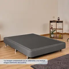 COLCHONES FANTASIA - Base Cama Sencilla Pluss M2 100x190x28 Lino Gris