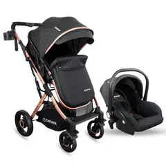BEBESIT - Coche para Bebé con Portabebe Travel System Gold Lx Negro