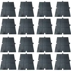 CMARKET - Tapete Piso Lamina En Caucho X16 Und Cuadriculado Trafico Pesado 50x50x1cm