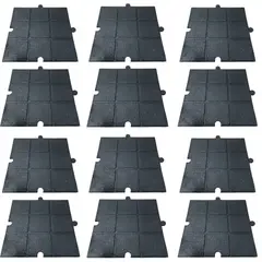CMARKET - Tapete Piso Lamina En Caucho X12 Und Cuadriculado Trafico Pesado 50x50x1cm