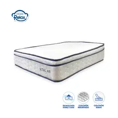 MUEBLES Y COLCHONES RELAX - Colchón Resortado Vital Air Semidoble 120X190X22Cm