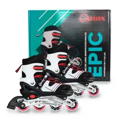 QMAX - Patines Ajustables de Iniciacion Talla L ( de 36 A 39) Epic Rojo