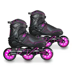 QMAX - Patines En Linea Semi Profesionales Talla L (De 39 A 42) Speed Pro Rosado