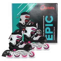 QMAX - Patines Ajustables de Iniciacion Talla L ( de 36 A 39) Epic Rosado
