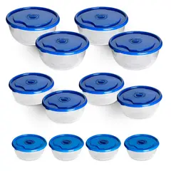 CHEF MASTER - Juego 12 Recipientes con Tapa Organizadores Cocina Azul