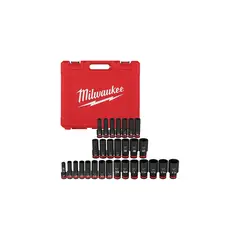 MILWAUKEE - Juego de Dados de Impacto Profesional con Alta Resistencia y Marcado Duradero