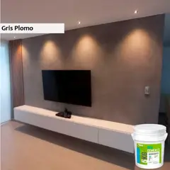 ECOCEMENTI - Microcemento Fino Para Fachadas, Muros Y Pisos En Color Gris Plomo 5 Kg