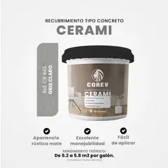 COREV - Pintura Texturizada Cerami Apariencia Concreto Galón Gris Claro