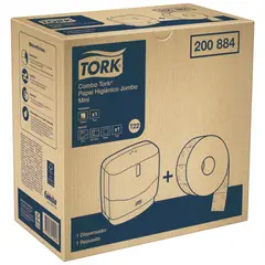 TORK - Dispensador Jumbo Mini 24.5cm + Papel Higiénico Jumbo x 95 Metros