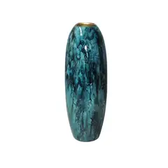 JUST HOME COLLECTION - Florero Cerámica 15x41 cm Azul Noruega