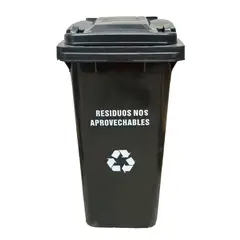 TRIPLE CLEAN - Contenedor de Basura Negro de 240 Litros
