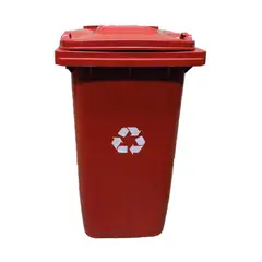 TRIPLE CLEAN - Contenedor de Basura Rojo de 240 Litros