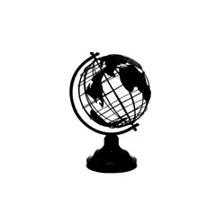 JUST HOME COLLECTION - Escultura Mapamundi Metal 18x29 cm Negro Home
