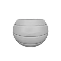 TUMATERA - Matera En Cemento Esfera Acanalada 50 Cm Gris