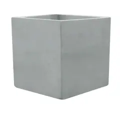 TUMATERA - Matera En Cemento Cubo Liso 40 Cm Gris