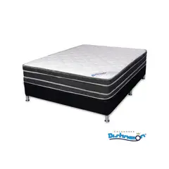 DISTINCION - Combo Colchón Resortado Zafiro 120x190x27 + Base Cama Tela Mf 120x190x29