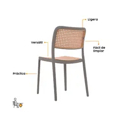 BONNO - Silla Comedor Net Gris