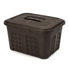 ENERGY PLUS - Cajonera Plástica Organizadora con Tapa - Cajas O Canastas 10l Café