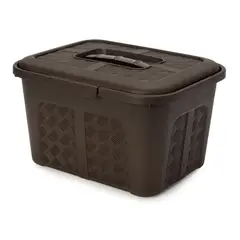 ENERGY PLUS - Cajonera Plástica Organizadora con Tapa - Cajas O Canastas 6l Café