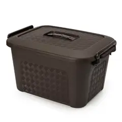 ENERGY PLUS - Cajonera Plástica Organizadora con Tapa - Caja Grande de 40L Café