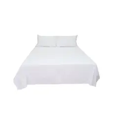 HOMETEX - Sábana Queen Natural Blanca