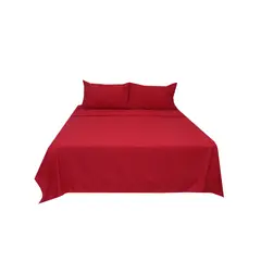 HOMETEX - Sábana Queen Natural Roja