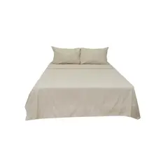 HOMETEX - Sábana Queen Natural Vainilla