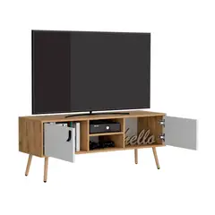 RTA DESIGN - Rack para TV 50'' 121x48 Huna Rta Macadamia Blanco