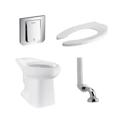 CORONA - Combo Instucional Taza Báltica Plus Entrada Superior Alongada a Piso con Válvula de Sensor Electrónica Dúplex Pro y Asiento Forte