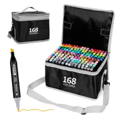 GENERAL - Marcadores Doble Punta Set 168 Unidades Estuche