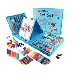 GENERAL - Kit de Colores 208 Piezas Juego Arte + Cartilla Azul