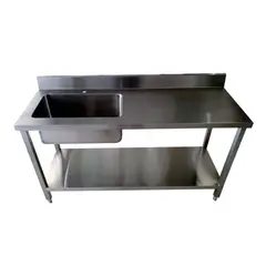undefined - Mesa de Lavado American Aceros Con Pozuelo 150x60x90 Pz 40x30x18