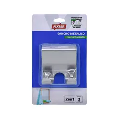 FIXSER - Gancho Metalico Reutiizable Doble Uso