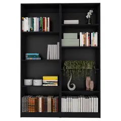 VIRTUAL MUEBLES - Combo Home 180x62x29cm Wengue Dos Bibliotecas
