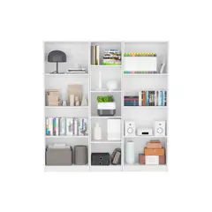 VIRTUAL MUEBLES - Combo Home 180x62x29cm Blanco Tres Bibliotecas