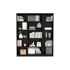 VIRTUAL MUEBLES - Combo Home 180x62x29cm Wengue Tres Bibliotecas