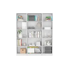 VIRTUAL MUEBLES - Combo Home 180x62x29cm Blanco Tres Bibliotecas
