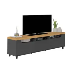 BERTOLINI - Mueble para Tv 75" en Mpd 200Cm Roble con Grafito