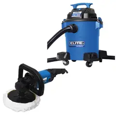 ELITE - Aspiradora 6 Galones Seco Húmedo + Polichadora 7 Pulgadas 1400W