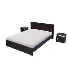 MADERKIT - Combo Cama Doble 81.2X151X201.6cm + Mesas de Noche Neus Wengue